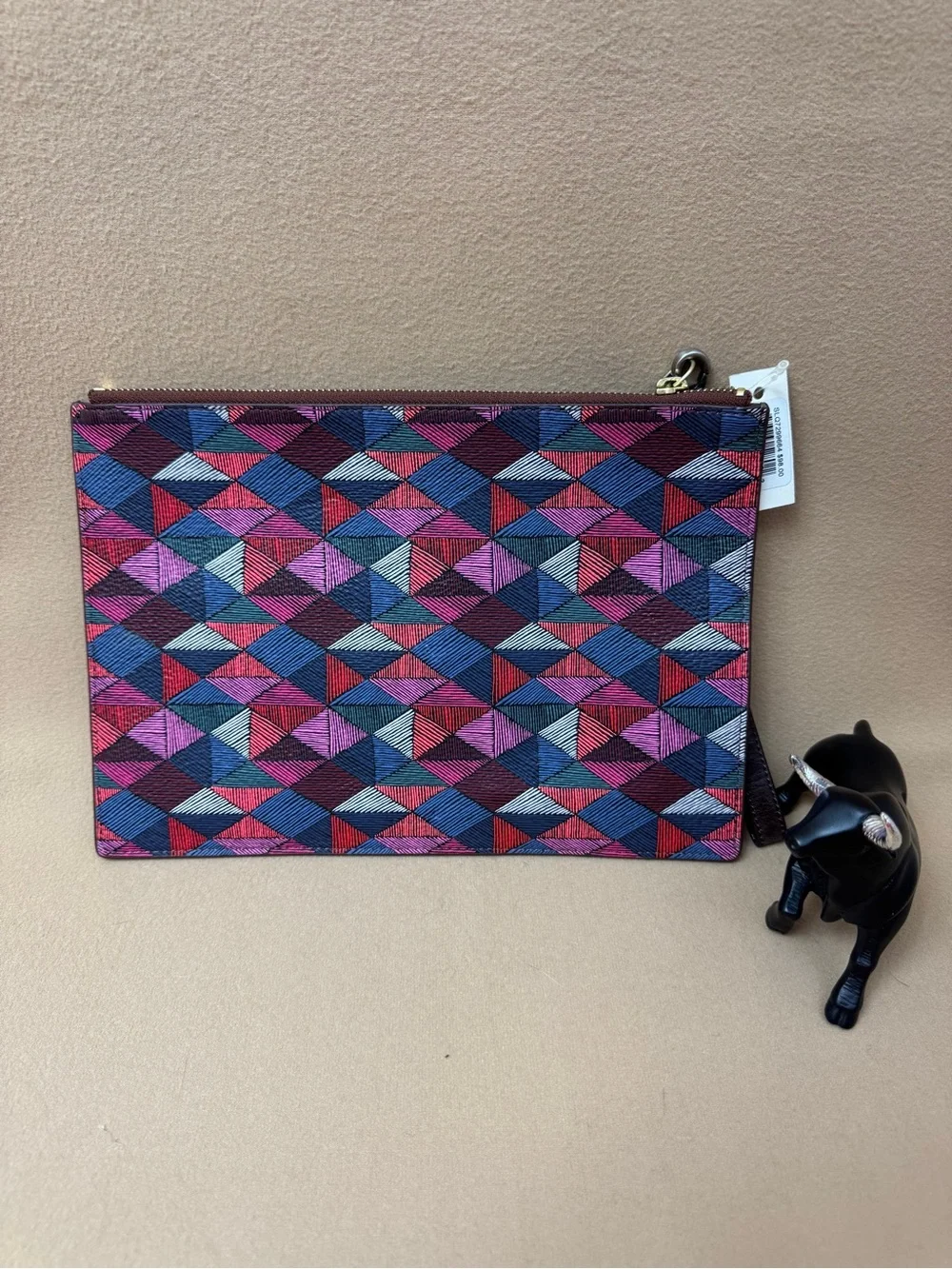 FOSSIL Emma Abstract  Multicolor Coated Canvas Unisex Clutch Wallet Pouch NWT